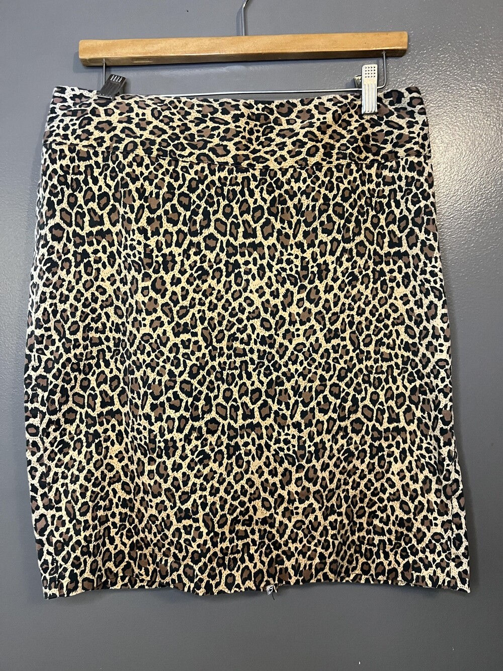 Marianne Skirt Womens 10 Leopard Print Animal Pencil Stretch Made in USA